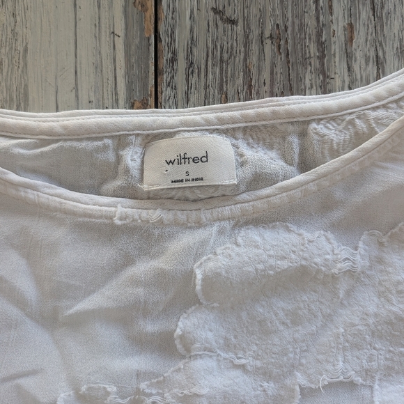 Aritzia Wilfred Blayze T-Shirt Blouse Floral White Women's Small - Picture 6 of 7
